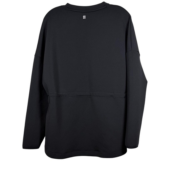 SWEATY BETTY Grace Toggle Waist Crewneck Sweatshirt, Black, Size Medium - Picture 2 of 10